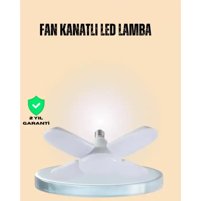 AsilTech Yüksek Işık Güçlü LED Ampül 4 Kollu Katlanır Pervane Tasarım