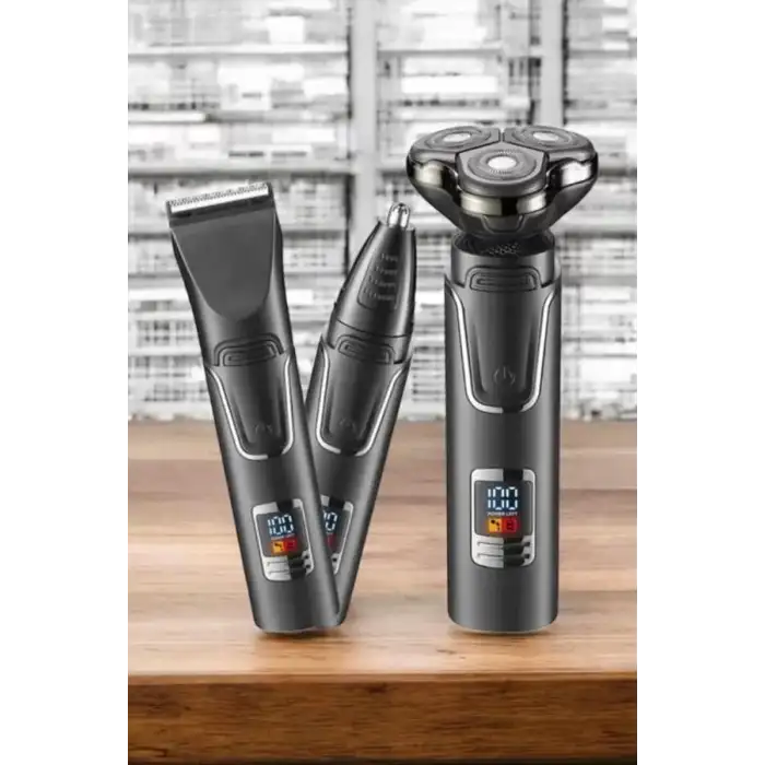 AsilTech Yüksek Performanslı 3 Başlıklı Profesyonel Tıraş Makinesi