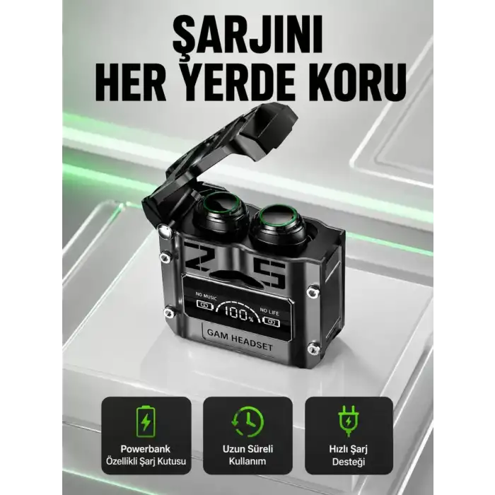 AsilTech Yüksek Ses Kaliteli Kablosuz Bluetooth Kulaklık Suya Dayanıklı Yeni Nesil