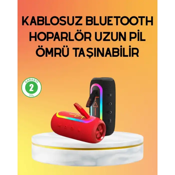 AsilTech Yüksek Ses Kaliteli Kablosuz Hoparlör LED Işıklı