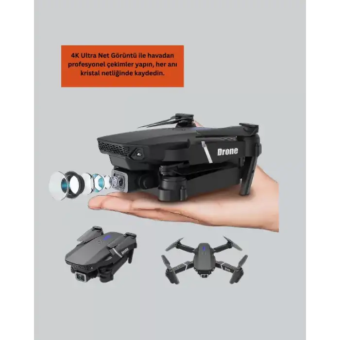 AsilTech Yükseklik Sabitlemeli Katlanabilir Drone 1080P 4K Kamera Seçenekli