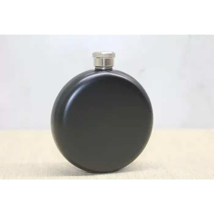 AsilTech Yuvarlak Tekli Matara 5 Oz Siyah