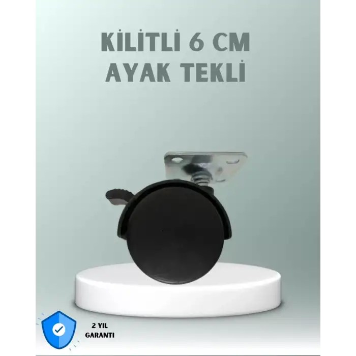 AsilTech Zemin Korumalı 6 cm Kilitli Döner Ayak