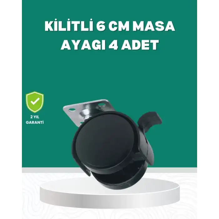 AsilTech Zemin Korumalı Kilitli Ayak Tekerlek Seti 6 cm