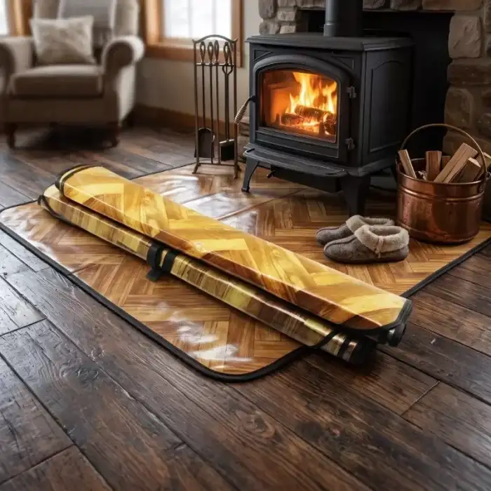 AsilTech Zemin Koruyucu Soba Muşambası - 100x115 cm - Biyeli Kenar