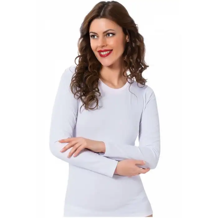 Bayan Uzun Kol Body Beyaz