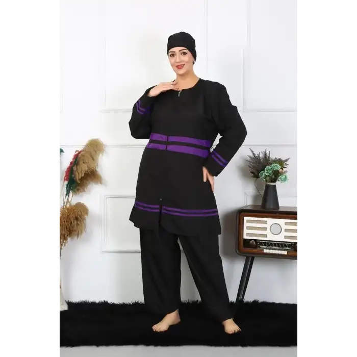 Büyük Beden Tesettür Mayo Siyah