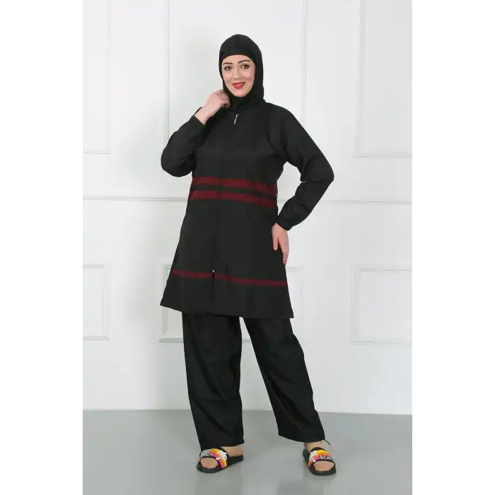 Büyük Beden Tesettür Mayo Siyah