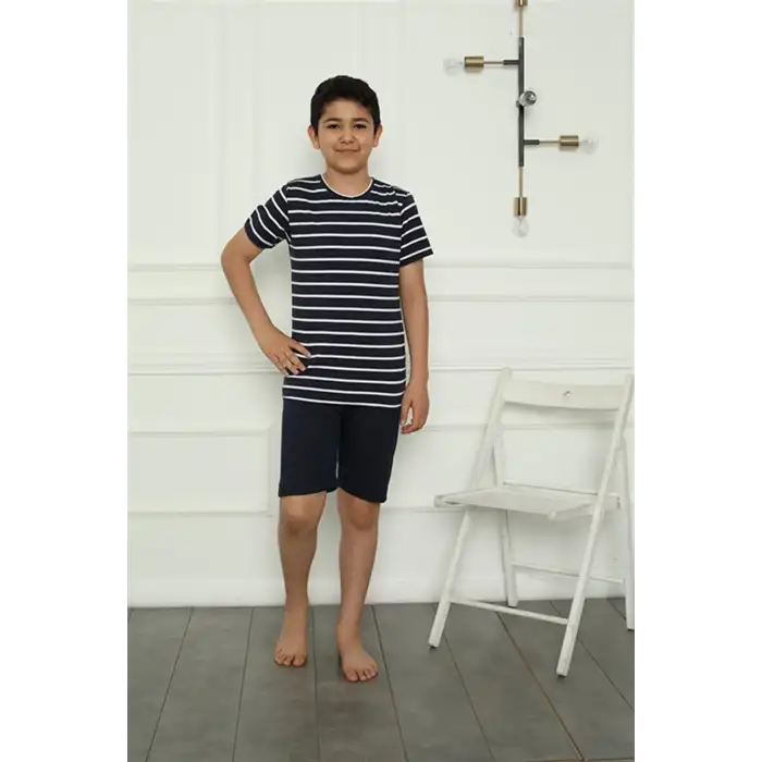 Erkek Çocuk Penye Şortlu Pijama Takım