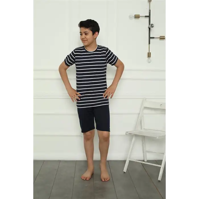 Erkek Çocuk Penye Şortlu Pijama Takım