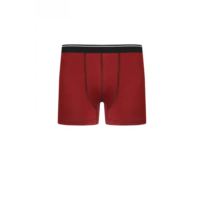 Erkek Pamuk Likralı Boxer Bordo
