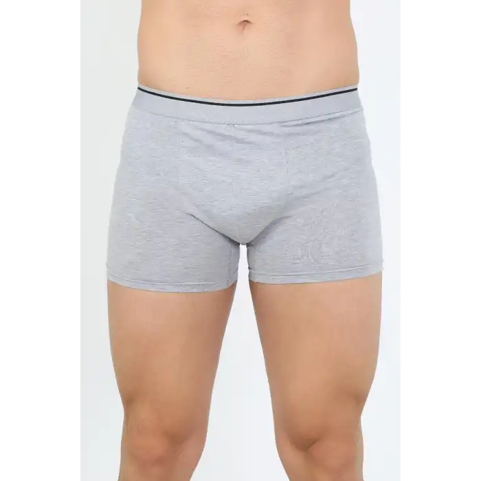 Erkek Pamuk Likralı Boxer Gri