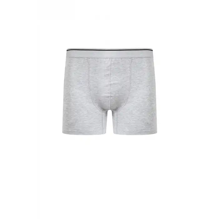 Erkek Pamuk Likralı Boxer Gri