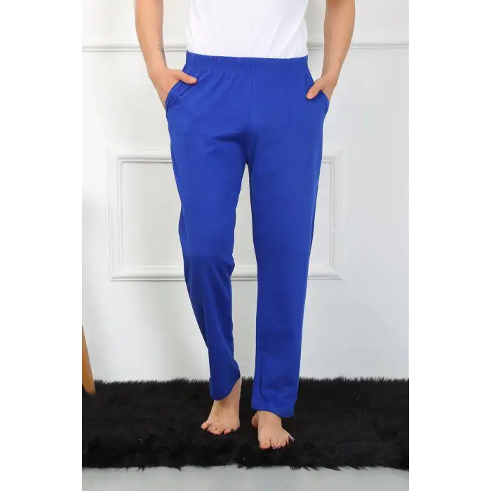 Erkek Pamuk Saks Tek Alt Pijama