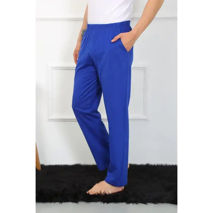 Erkek Pamuk Saks Tek Alt Pijama