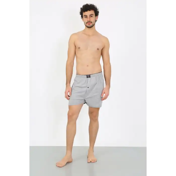 Erkek Penye Boxer Gri