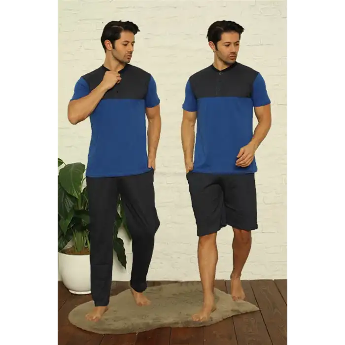 Erkek Saks 3lü Pijama Takım