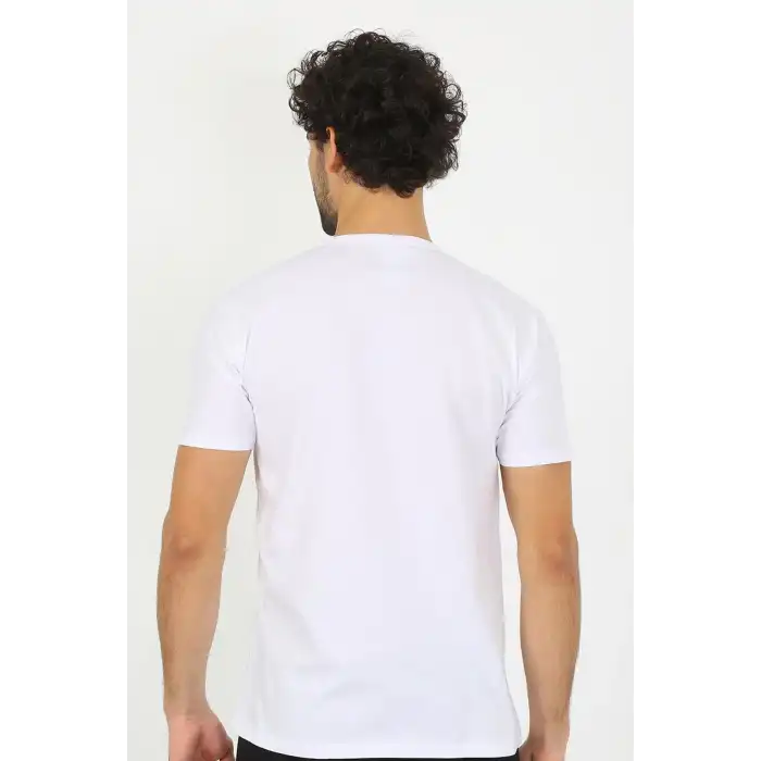 Erkek Sıfır Yaka Beyaz Penye Atlet
