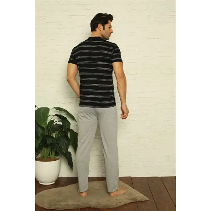 Erkek Siyah 3lü Pijama Takım