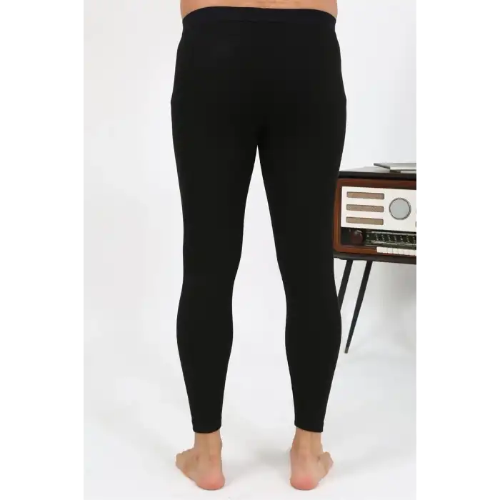 Erkek Termal Tayt Kışlık Tek Alt İçlik Siyah