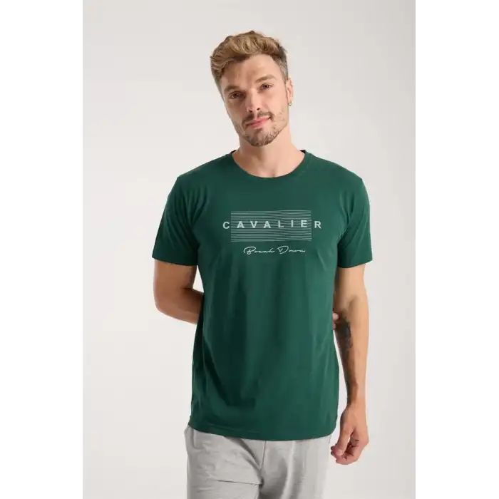Erkek Yeşil Kısa Kol Pijama Takımı