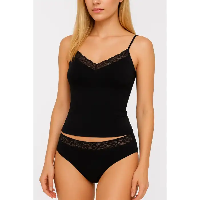 Giyim 2044 Dantelli İp Askılı Bikini Tk