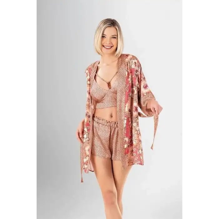 Giyim 3lü Şort Takımı Desenli