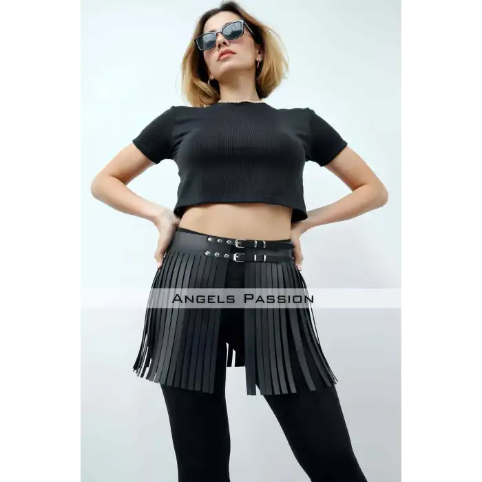 Giyim 37 Cm Püsküllü Şık Mini Etek - Brf1400