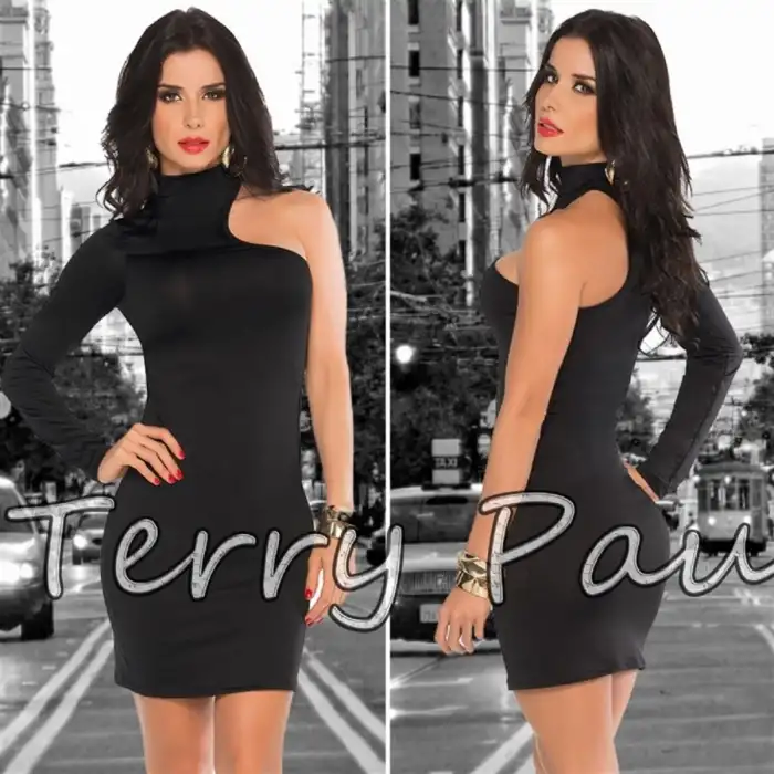 Giyim  B101061 Asimetrik Mini Elbise