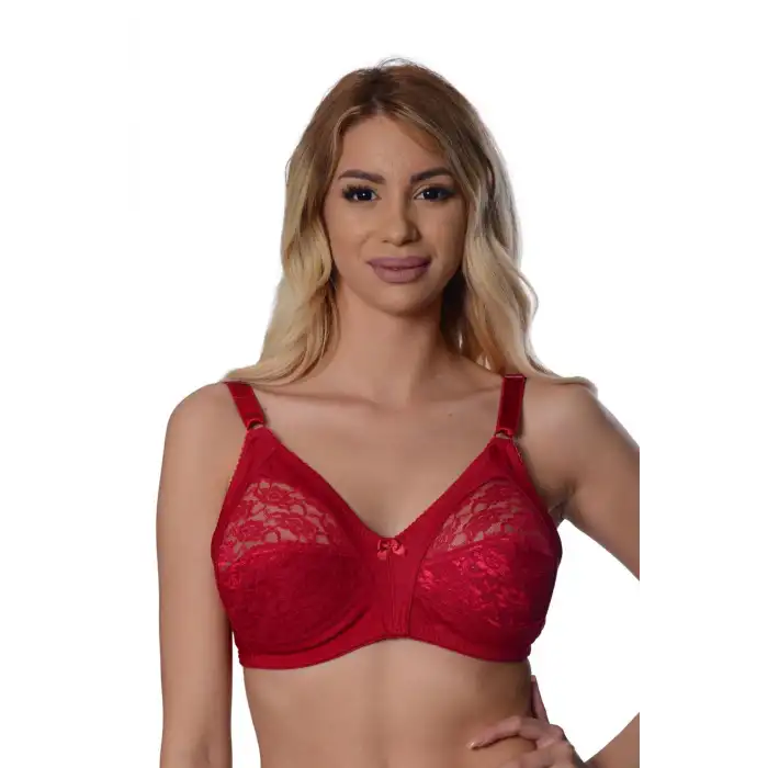 Giyim Bordo Dantelli Toparlayıcı Sütyen - 503