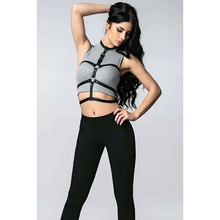 Giyim Boyundan Bağlı 3 Sıralı Şık Harness - Brf55