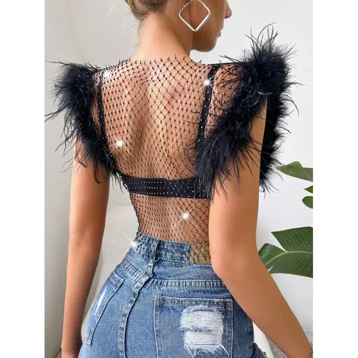 Giyim Crop Elbise  Tüylü.