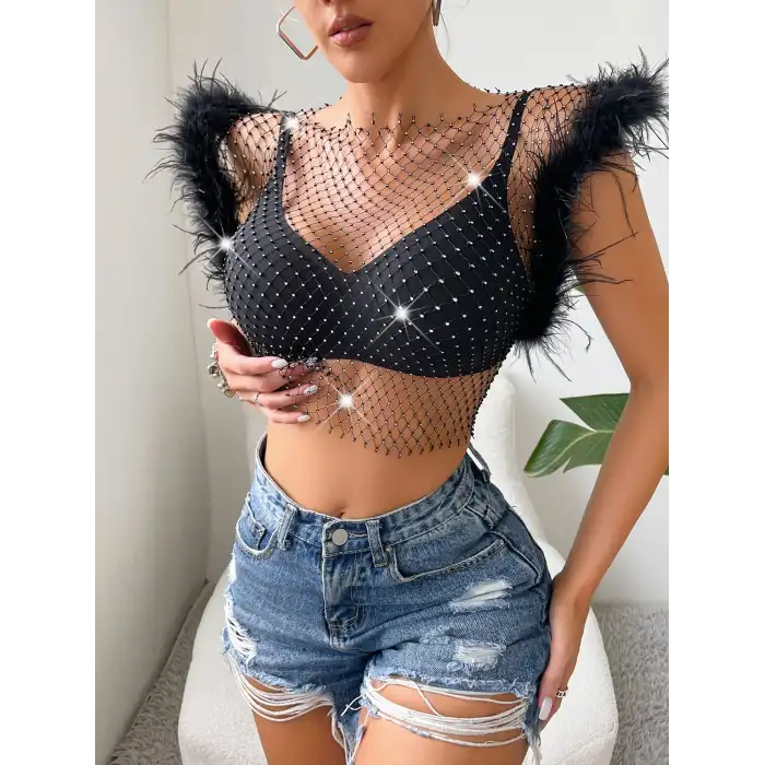 Giyim Crop Elbise  Tüylü.