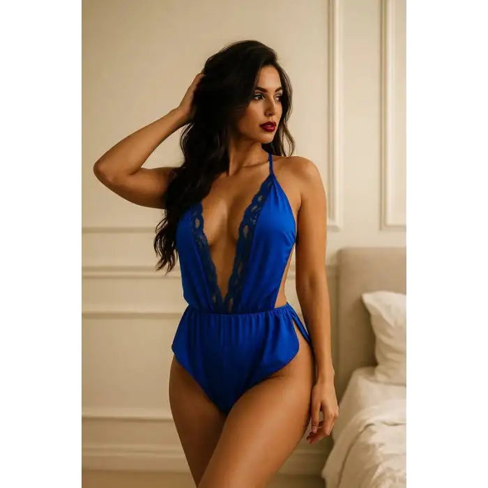 Giyim Dantelli Derin V Dekolteli Body