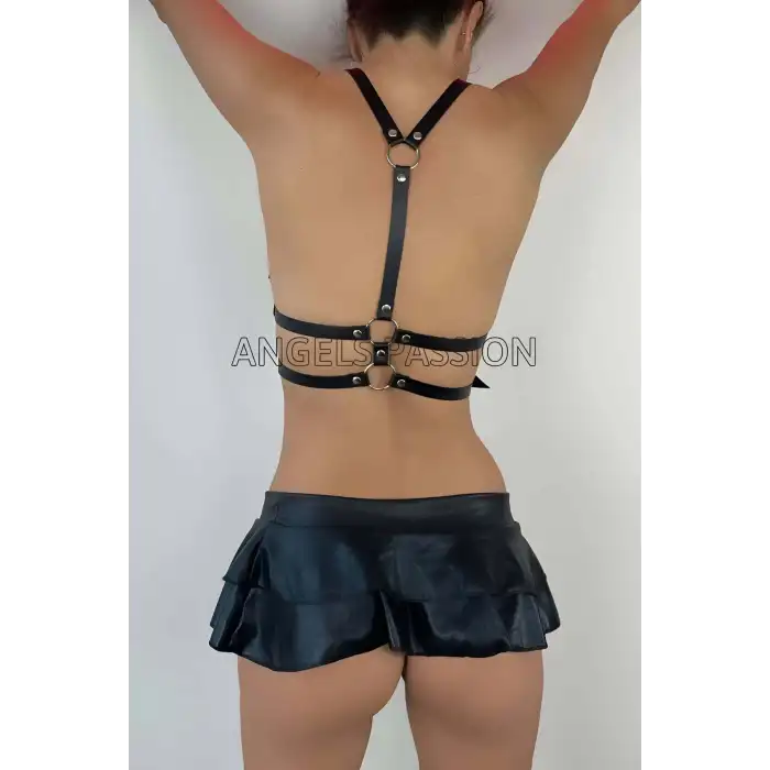 Giyim Deri Bacak & Göğüs Harness Takım - Brf89