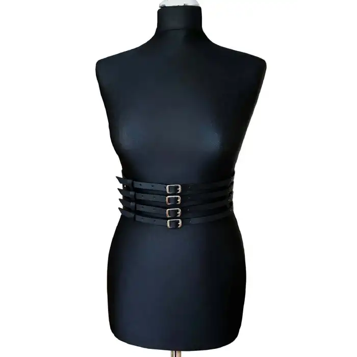 Giyim Deri Bayan Deri Dört Sırakı Bel Kemer - Brf910