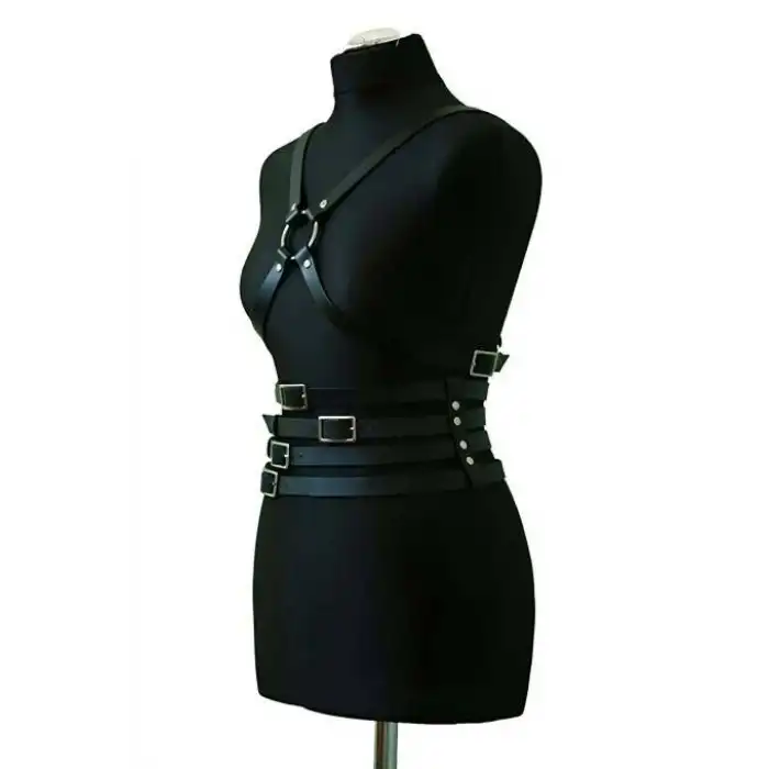 Giyim Deri Belden Dört Sıralı Göğüs Harness - Brf911