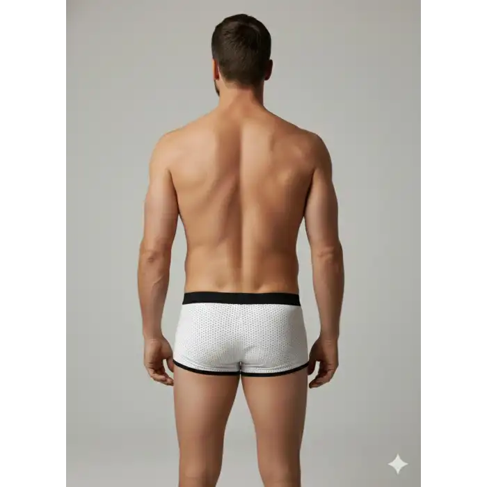 Giyim Erkek Beyaz Biyeli File Boxer