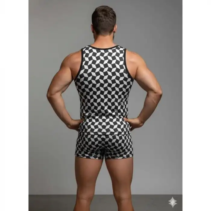 Giyim Erkek Desenli Tank Top Boxer Takım