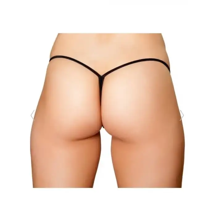 Giyim Fantezi Siyah Lame String Tanga