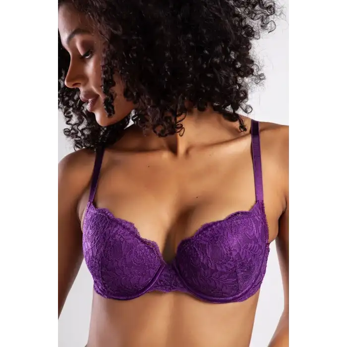 Giyim G.colors Balconette Foam Push Up Bra, Mor Konforlu Ve Şık Sütyen