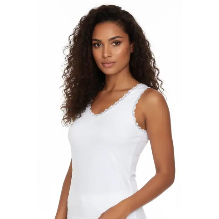 Giyim Geniş Askılı Dantelli Ribana Atlet B610