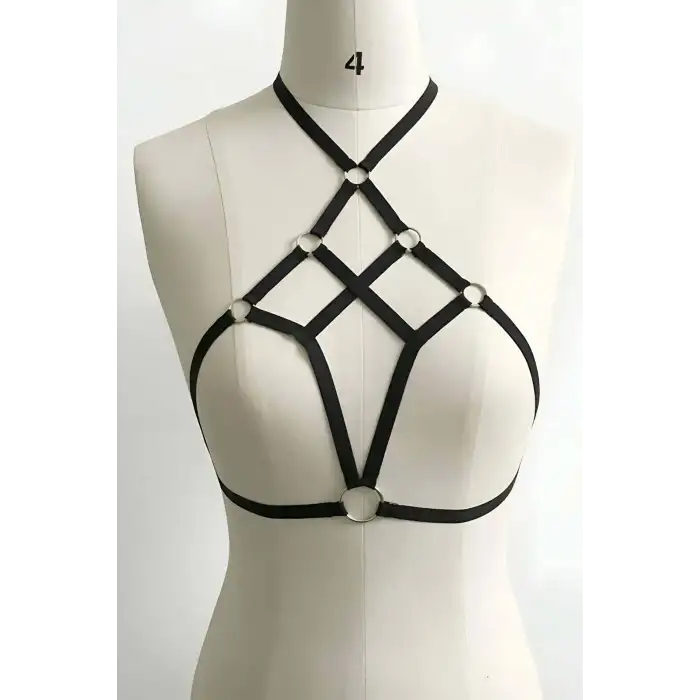 Giyim Göğüs Kafesli Seksi Harness