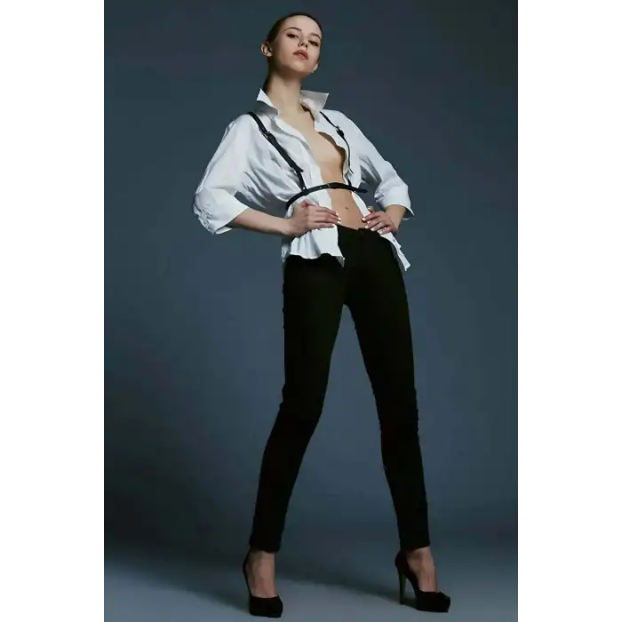 Giyim Gömlek Üzeri Şık Deri Aksesuar - Brf229