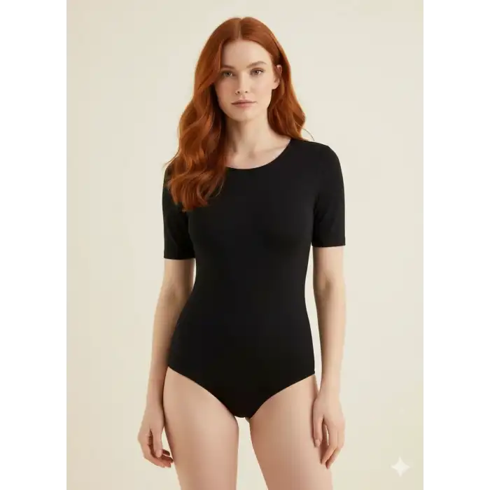 Giyim Kadın Bisiklet Yaka Çıtçıtlı Body B861