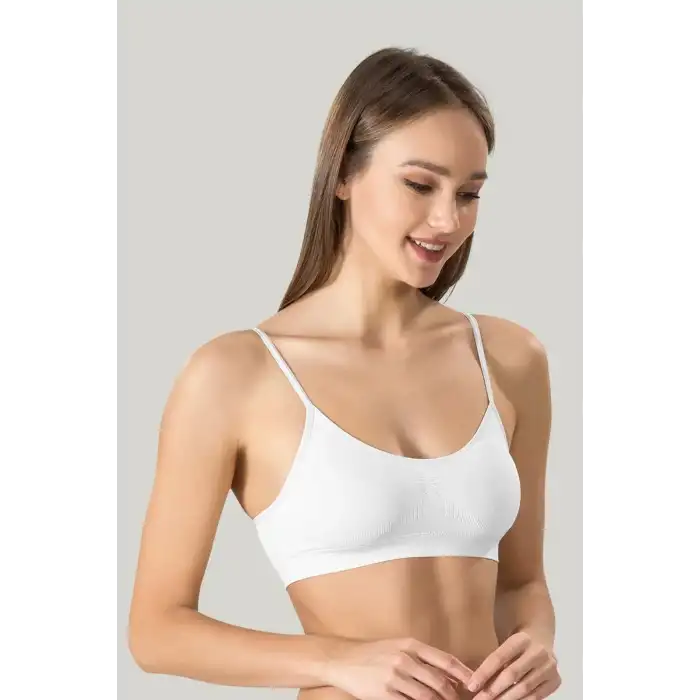 Giyim Kadın Ince Askılı Pedli Büstiyer Yarım Atlet Sütyen 3lü Set