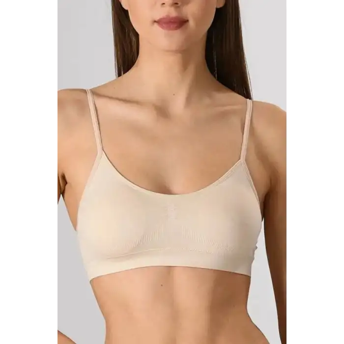 Giyim Kadın Ince Askılı Pedli Büstiyer Yarım Atlet Sütyen 3lü Set.
