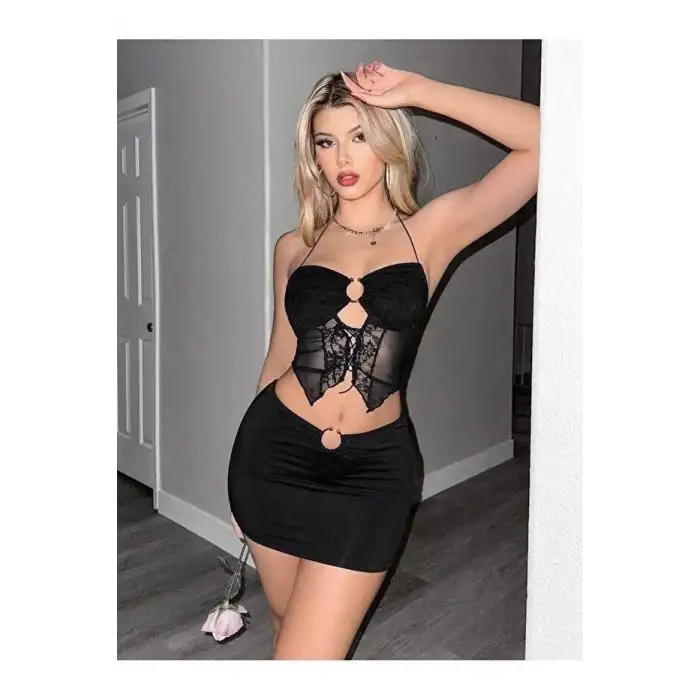 Giyim Kadın Siyah Crop 5085