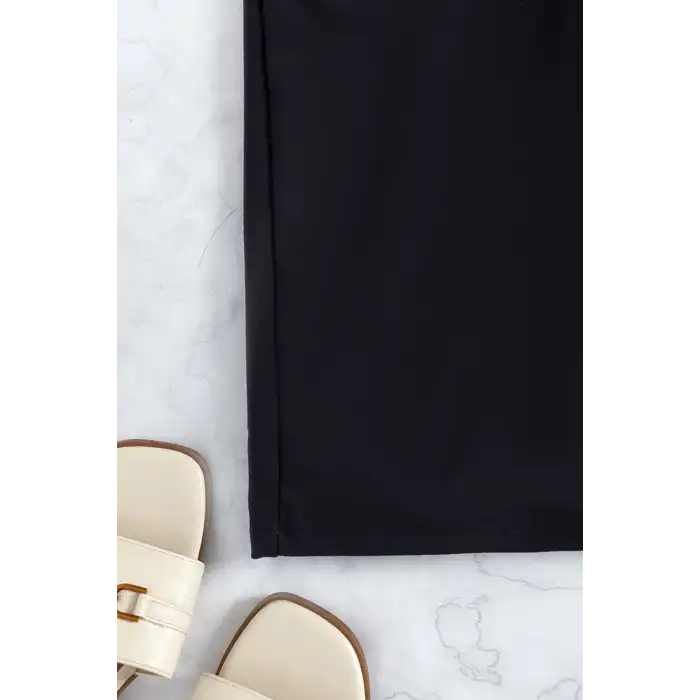 Giyim Kadın Siyah Önden Bağcıklı Deniz Şortu