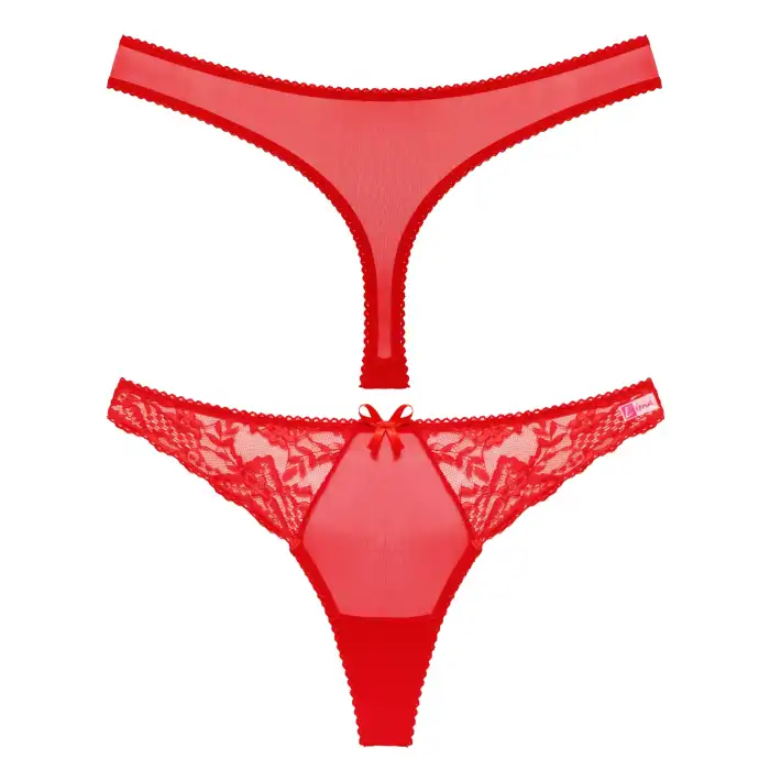 Giyim  Kırmızı Dantelli Fantezi G String Külot